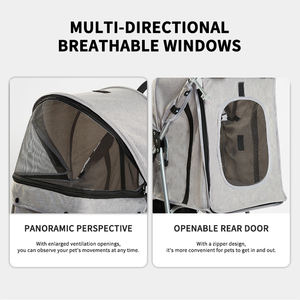 Venda quente Dobrável Pet Stroller Cinza 3 Rodas Pet Passeando Carrinho com Cesta De Armazenamento e Copo Titular - Product Image 2