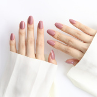 AIERFEI 24 pièces couleur rose couleur nude court ovale court rond doux Gel presse sur les ongles faux ongles fournisseur ongles en gros