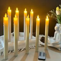 Batteriebetriebene LED-Säulenkerzen mit Wachs-Tropfeneffekt, Flammenlos, mit Fernbedienung für Hochzeit, Halloween und Heimdekoration