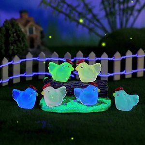 Figuras de Resina de Pollo Luminosas que Brillan en la Oscuridad, Miniatura con Forma de Helado, Modelo con Temática de Comida para Manualidades, Decoración del Hogar, Casa de Muñecas/Micropaisaje - Product Image 2