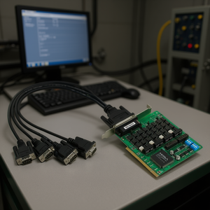 Tarjeta de Interfaz Serial PCI Universal Moxa CP 134U I Modelo 65679, 4 Puertos RS232 para Uso Industrial, Taiwán - Product Image 3