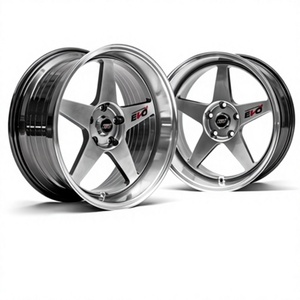 <strong>Spin</strong>-Pressed Wide Rim Front/Rear Electroplated Silver Edges Highly Polished Modified Burst Turtle Pattern Five-Spoke Wheel <strong>Hubs</strong> - Product Image 1