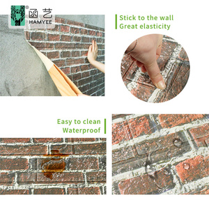 Panel de pared de espuma autoadhesivo, papel tapiz impermeable 3 D <span class=keywords><strong>para</strong></span> pared, sala de estar, diseño de papel tapiz - Product Image 2