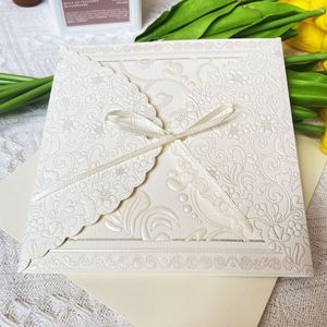 Fabrik Individueller Druck von Briefpapier mit Logo - Bestseller Hochwertige 3D-Geprägte Ausgeschnittene Design-Hochzeitseinladungen - Product Image 4