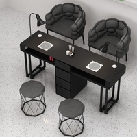 Ensemble de mobilier pour salon de beauté, table de manucure, table de manucure luxueuse capitonnée avec chaise