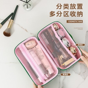 Bolsa de cosméticos EVA de gran capacidad, estuche portátil para almacenamiento de maquillaje para viajes, opciones de colores rosa, verde, amarillo y girasol para mujeres - Product Image 3