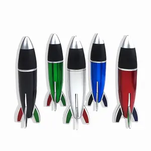 Stylo à bille en plastique lisse en forme de fusée multicolore, Gel pour logo personnalisé, cadeau de Promotion, usine OEM/ODM