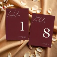 Carte de numéro de table de mariage personnalisée en terre cuite gaufrée, impression sur mesure pour fournitures de table de banquet de mariage