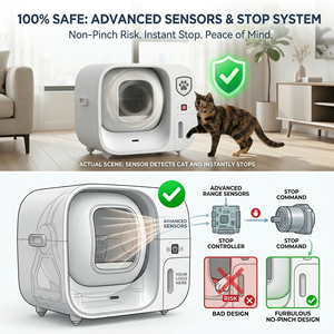 Caja de Arena Inteligente 3 en 1 para Gatos con Autolimpieza Automática, 60L, Control de Olores, Fácil de Limpiar, Material PP+ABS, OEM - Product Image 3