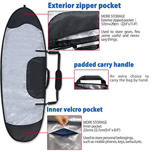 Échantillon gratuit Sac de transport pour planche de surf imperméable de voyage Sac de protection de planche de surf de qualité supérieure Sac de transport à roulettes pour planche de surf - Product Image 6