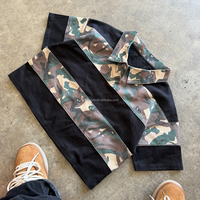 Polo pour homme à imprimé camouflage et patchwork, coupe courte et ample, rayé, style streetwear estival, vente en gros OEM