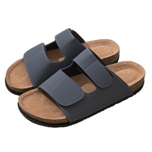 Sandales plates en liège à double velcro populaires en Europe pour hommes, avec sangle réglable, décontractées, pour la plage et la marche en extérieur - Product Image 1