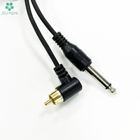 Kabel Audio Mono 6.35MM Custom 1/4 inci TS Male ke RCA Male Stereo Jack, Kabel Jack Mono 6.35MM ke RCA