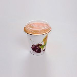 Récipient d'emballage en plastique de 330ml <span class=keywords><strong>Pot</strong></span> de <span class=keywords><strong>yaourt</strong></span> en PP congelé avec cuillère à couvercle - Product Image 3
