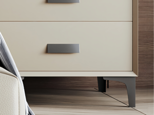 Minimalist Bedroom Bedside Table, All Solid Wood Cabinet, Silent Anti-pinch Hand Cushion <strong>Slides</strong>, Pine Drawers - Product Image 5