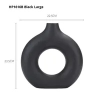 Vas Bunga Porselen Putih Donat Kreatif Ramah Lingkungan dengan Lapisan Warna, Ornamen Desain Modern untuk Ruang Tamu, Bunga Buatan/Kering