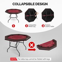 Table octogonale pliable pour 8 personnes Texas Hold'em Chip Taille de couleur spéciale pour salle d'échecs pour joueurs de poker et commerçants