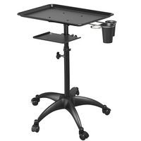 Chariot multifonctionnel en acier, réglable en hauteur, détachable, avec plateau à cheveux mobile, pour accessoires.