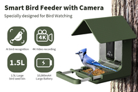 Mangeoire à oiseaux avec caméra, reconnaissance intelligente des oiseaux par IA, alimentation solaire, WiFi, mangeoire à oiseaux extérieure avec caméra, design écologique