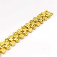 Bracelet unisexe en chaîne et maillons plaqué or 24 carats avec zircon en forme de cœur, best-seller en ligne de Z H Dubai Jewelry, style mode coréenne pour salons professionnels