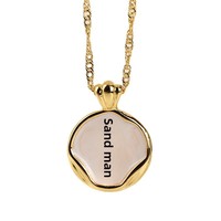 Collier pendentif rond en acier inoxydable, style français vintage, élégant, avec fleur de tulipe émaillée