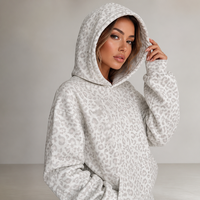 Sweat-shirt à capuche imprimé léopard pour femme Joydressing, manches longues, pull décontracté, haut pour la vente en gros aux boutiques