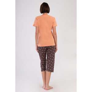 Conjunto de Dos Piezas para Mujer, Camisa de Manga Corta con Botones y Pantalones Capri, Diseño de Conjunto Corto - Product Image 1