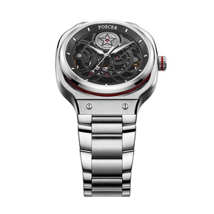 Top marque de luxe hommes montre mécanique en acier inoxydable cadran creux mouvement automatique 41mm diamètre pour hommes - Product Image 2