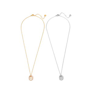 Collier pendentif Z lettre I avec chaîne serpent diamantée, minimaliste, unisexe, pour tous les jours - Product Image 1