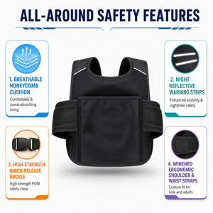 Harnais de sécurité moto pour enfant avec bandes réfléchissantes, sac de transport et gilet de sécurité pour tout-petit - Product Image 4