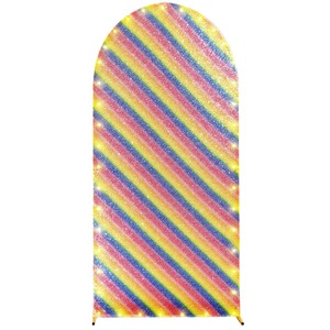 C252 copertura <span class=keywords><strong>arco</strong></span> LED luce stringa <span class=keywords><strong>foto</strong></span> fondale con paillettes semicircolare sfondo festa compleanno <span class=keywords><strong>arco</strong></span> abito in tessuto - Product Image 6