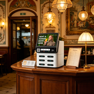 Estación de carga portátil con 6 ranuras para alquiler de baterías externas, con salida de 60W y batería de polímero de litio para exteriores. - Product Image 1