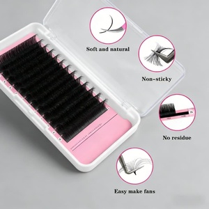 ขนตาแคชเมียร์นุ่ม ขนตาไหมสีดำด้าน ขนมิ้งค์แบบเส้นต่อเส้น - Product Image 2