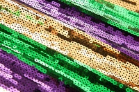 Südamerikanische Mardi Gras Hose Pailletten Kurze Partyhose Grün-Gold Gestreift Locker Sitzende Unisex-Hose für Karnevalsparty