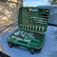 Ensemble d'outils à main robustes de 123 pièces, kit complet de clés à douilles pour la réparation automobile et l'entretien de l'atelier à domicile