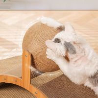 Planche à gratter résistante à l'usure 2 en 1 Gratte-chat en sisal Grattoir à boule pour chats Aiguiseur de griffes Arc Pont Jouet pour chat