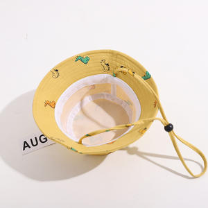 Chapeau de pêcheur pour enfants en coton 100% dessin animé, printemps/été, sport, dessus plat, protection solaire pour bébé, unisexe, pour les âges de 1 à 4 ans - Product Image 4