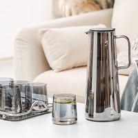Carafe filtrante à eau de style nordique résistante aux hautes températures pour la maison et la cuisine, théière en verre avec couvercle et ensemble de tasses