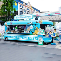 Camper Van Certifié CE, Grand Food Truck Bleu Entièrement Équipé, Remorque à Vendre aux États-Unis, en Espagne, au Mexique, au Canada