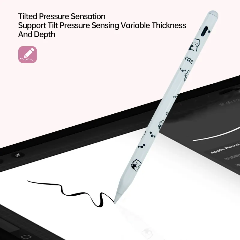 Fabriek Cartoon Oem Actieve Stylus Pen Magnetische Palm Afwijzing Apple Ipad Potlood 1e 2e Type-C Oplaadpoort Ios Android