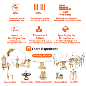 Chaise ronde en acier inoxydable doré avec dossier en O, en cuir blanc, pour événements extérieurs, mariages, banquets et réceptions <span class=keywords><strong>de</strong></span> luxe - Product Image 5