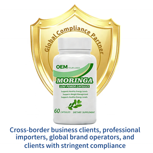 Cápsulas de Extracto de Moringa Vegana 100% a Base de Plantas, Cumple con las Normas de la UE, Etiquetado y Empaquetado Personalizados, Suplemento Apto para Veganos - Product Image 2