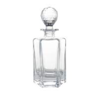 Decantador de Vino de Cristal Transparente de Lujo Moderno con Tapón de Diamante, Capacidad de 800 ml, Grabado de Logotipo Personalizado, Regalos Empresariales para Fiestas