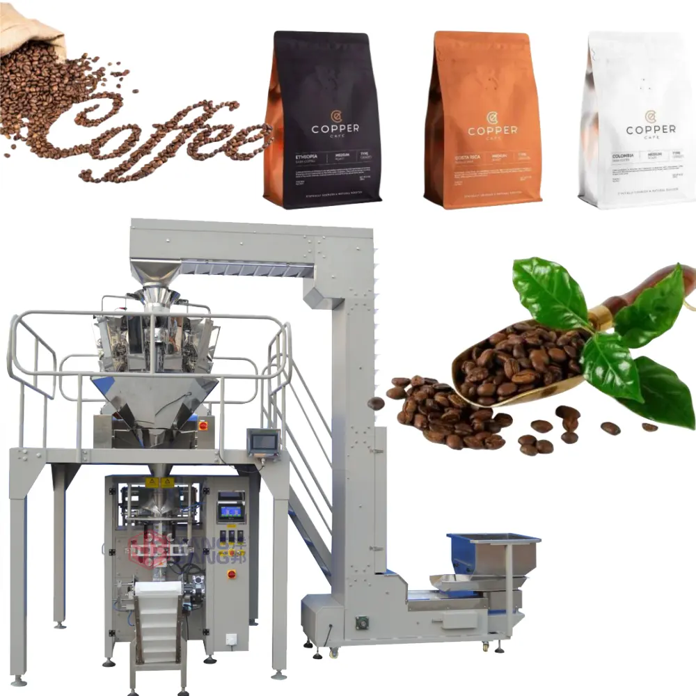YB-420Z Automatic 500g 1Kg Gusset Bag Weigh Fill Packing Valve Pouch Nut Chocolate Coffee Bean Vertical Packaging Machine