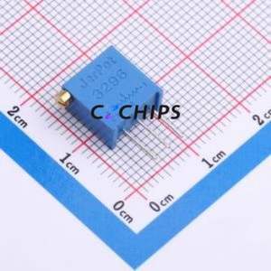 Resistencia Ajustable/Potenciómetro 3296X-1-105, Componente de Orificio Pasante (THT)-3P, 9.5x4.9mm, Resistencia de 1mOhm, 10%, 500mW, 250ppm ℃ - Product Image 1