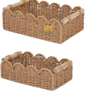 Panier de rangement multifonctionnel moderne tressé écologique, étanche, en osier rectangulaire du Vietnam – Offre Spéciale - Product Image 1