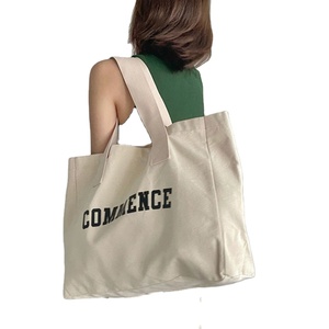 Wholesale <b>Small</b> MOQ Nature Large Size Eco-friendly Reusable Custom logo Print Large Capacity Tote <b>Bag</b> <b>Canvas</b> Cotton Shopping <b>Bag</b> - Product Image 1