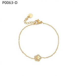 Amy <b>Cute</b> Fashion Zinc Alloy Silver Plated Flower Zirconia Chain <b>Bracelet</b> Women's Jewelry Gift P0063 - Product Image 2