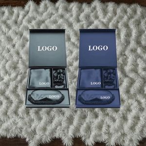 Ensemble de 3 pièces de luxe en satin de soie imprimé par transfert thermique avec logo personnalisé, pour toutes les saisons, comprenant un masque pour les yeux et une taie d'oreiller, confortable et doux - Product Image 3