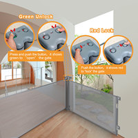 Barrière de sécurité pour bébé rétractable à double porte, barrière de sécurité pour enfants pour porte, escaliers, protection pour bébé, barrière de sécurité pour bébé durable